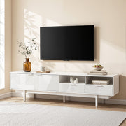 Colette Fluted TV Unit 200cm – White - Homecoze