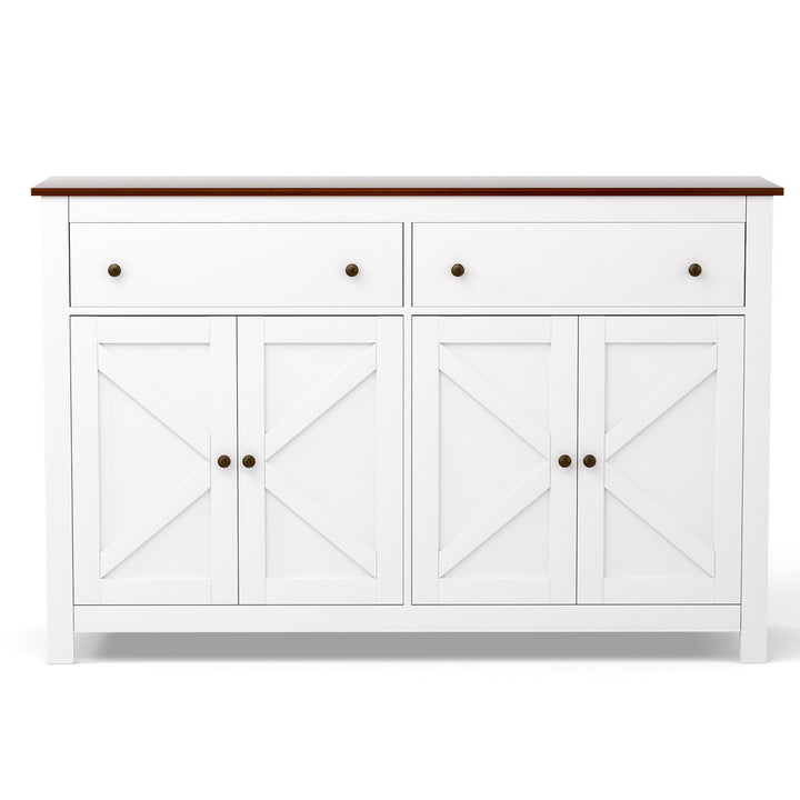 Artiss Buffet Sideboard Storage Cabinet Kitchen Cupboard 2 Drawers 140CM White - Homecoze