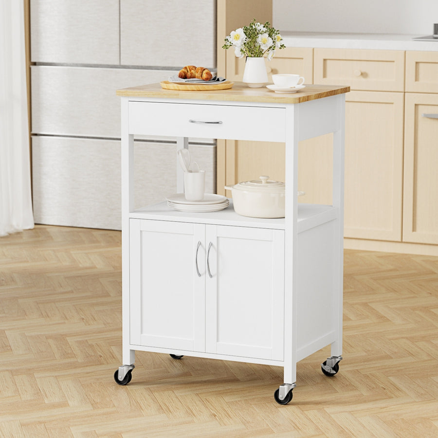 Artiss Kitchen Island Trolley Rolling Serving Cart Storage Drawer Cupboard 60cm - Homecoze