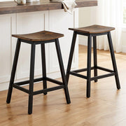 Ella (Set of 2) Wooden Bar Stools 63cm - Black