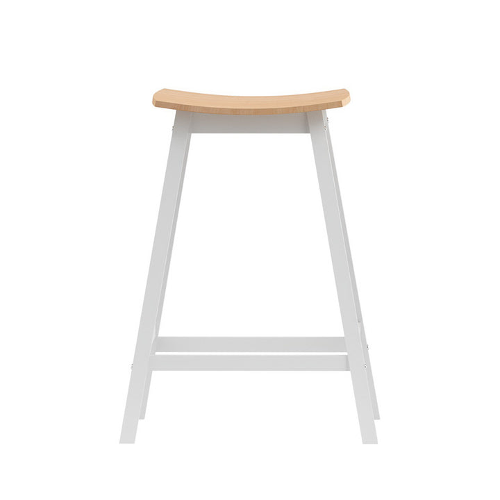 Ella (Set of 2) Wooden Bar Stools 64cm - White - Homecoze