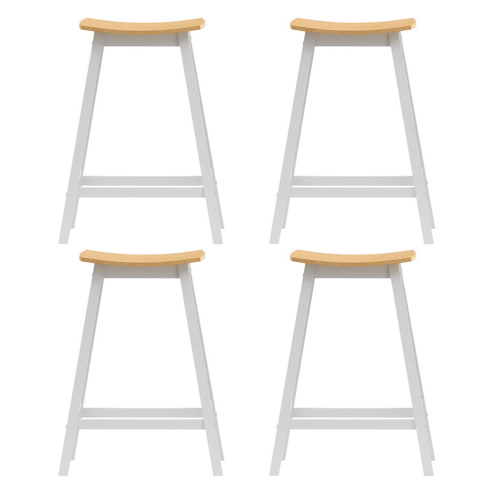 Ella (Set of 4) Wooden Bar Stools 64cm - White - Homecoze