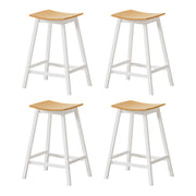 Ella (Set of 4) Wooden Bar Stools 64cm - White - Homecoze