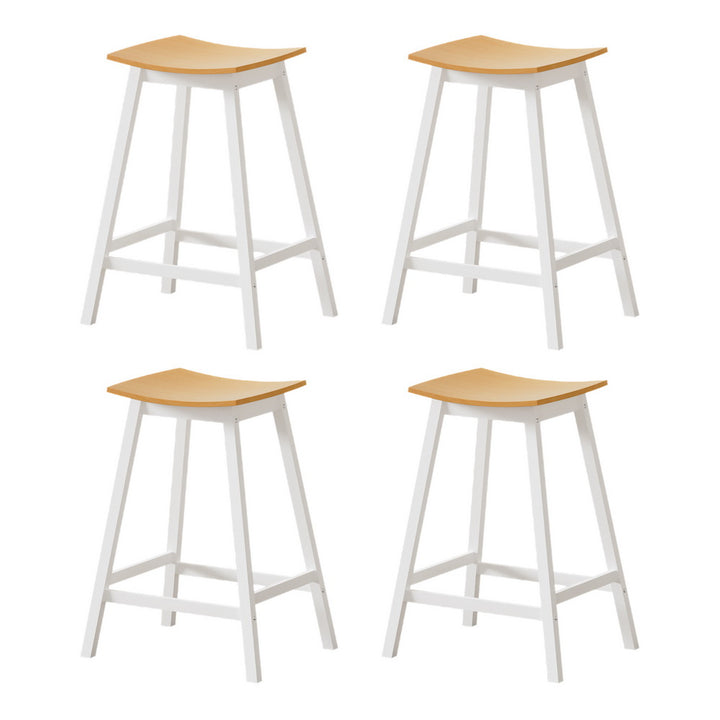 Ella (Set of 4) Wooden Bar Stools 64cm - White - Homecoze
