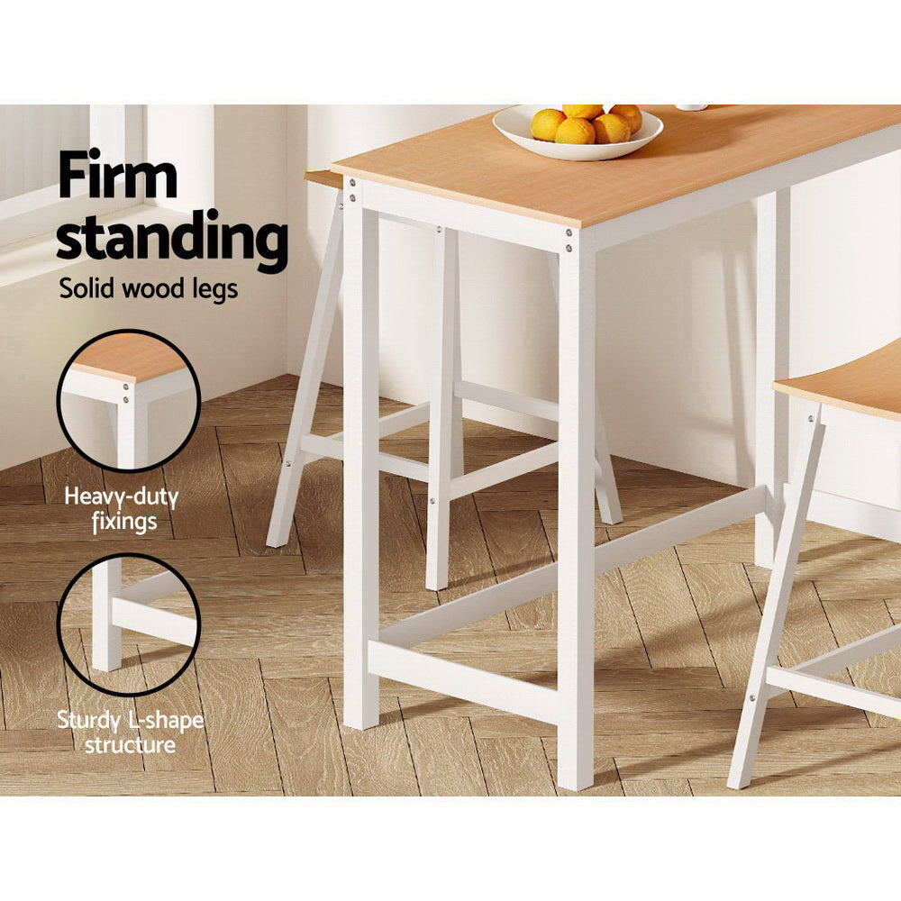 Ella Slimline Kitchen Bar Table - White - Homecoze
