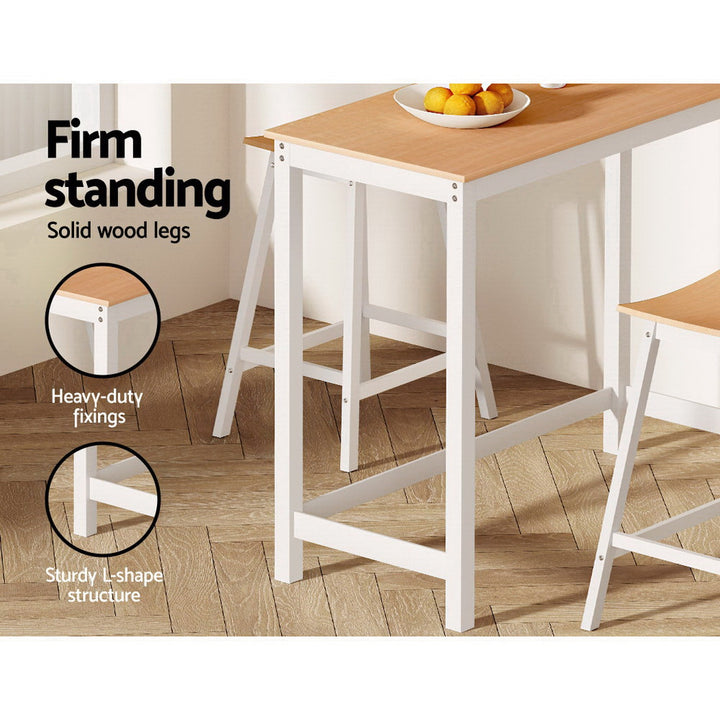 Ella Slimline Kitchen Bar Table - White - Homecoze