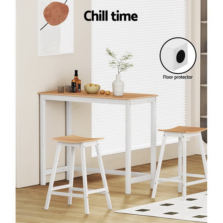 Ella Slimline Kitchen Bar Table - White - Homecoze