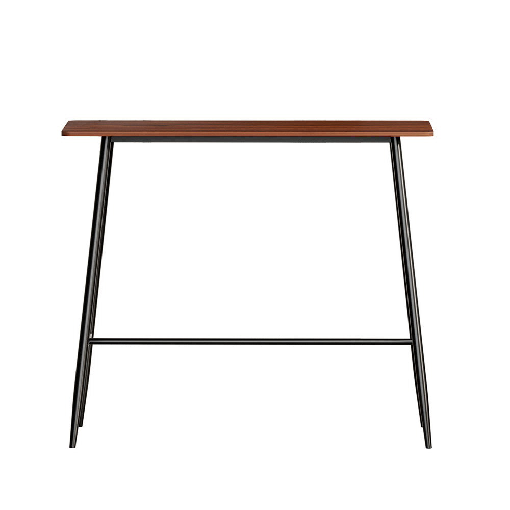 Modern Bar Table Industrial Kitchen Dining Desk High with Wood Top 120cm - Homecoze