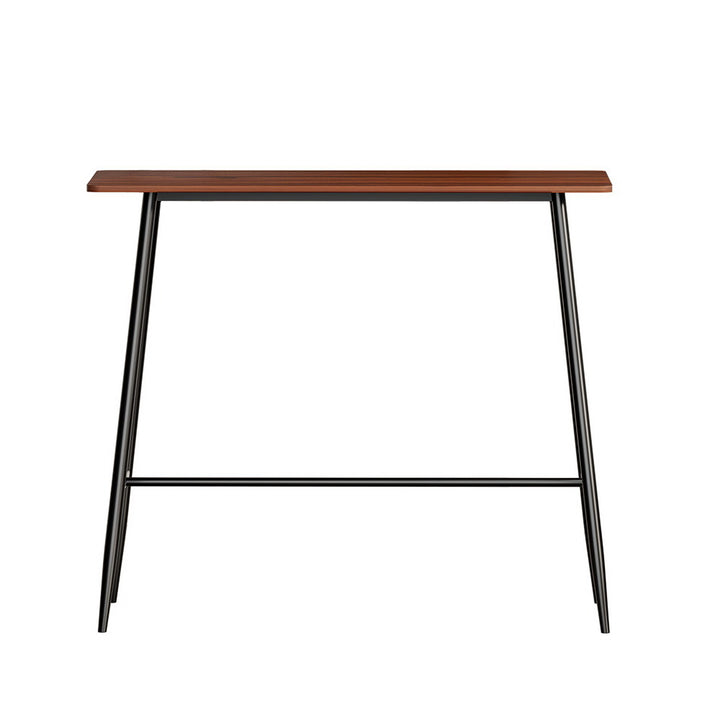 Modern Bar Table Industrial Kitchen Dining Desk High with Wood Top 120cm - Homecoze