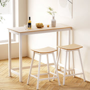 Ella 3PC Slimline Bar Table & Stool Set - White - Homecoze