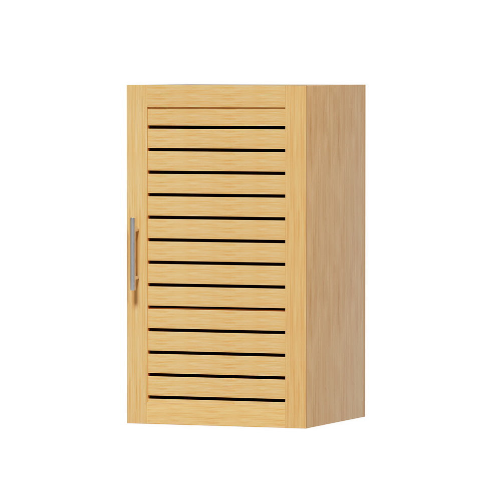 Slim Bathroom Wall Storage Cabinet 70cm - Oak