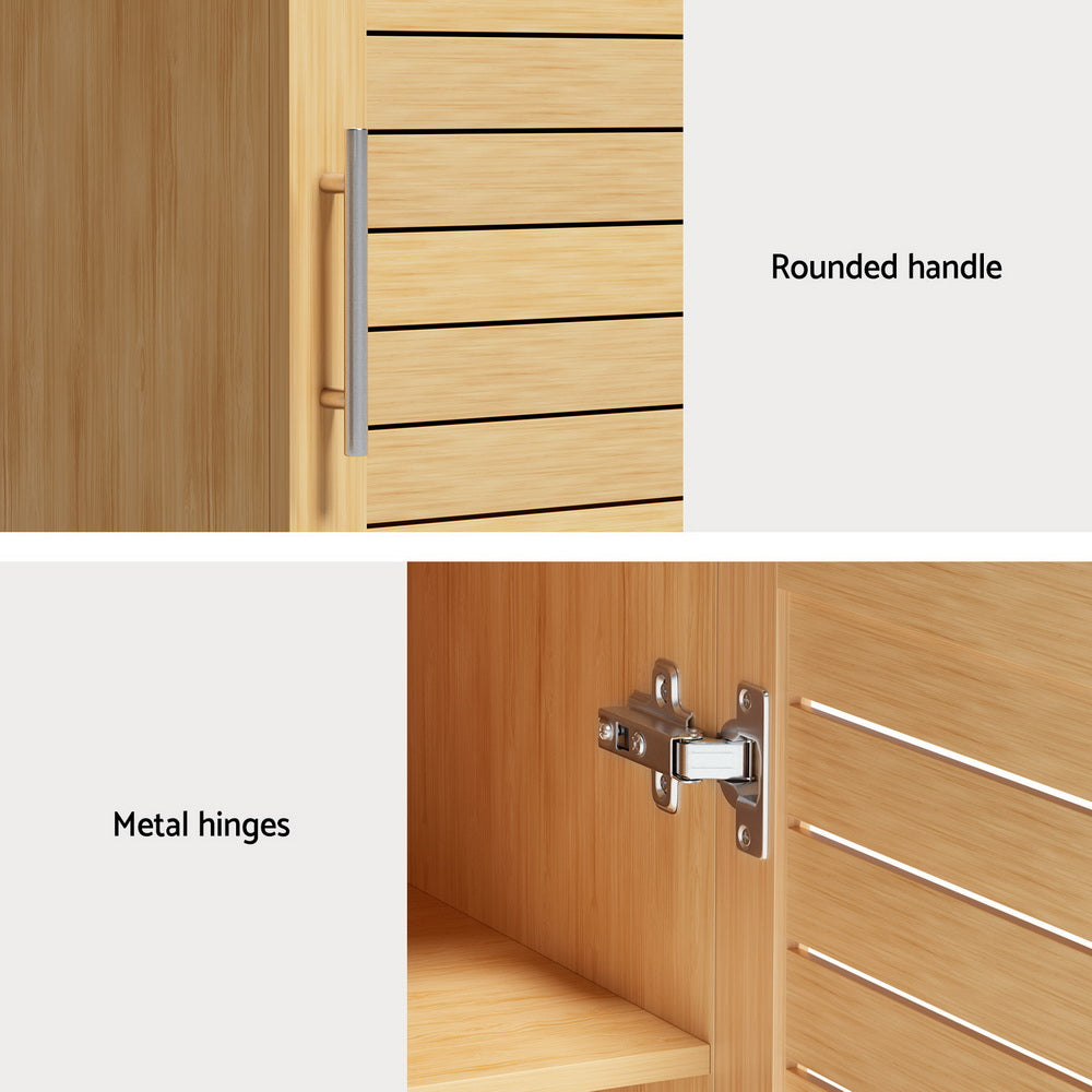Slim Bathroom Wall Storage Cabinet 70cm - Oak - Homecoze