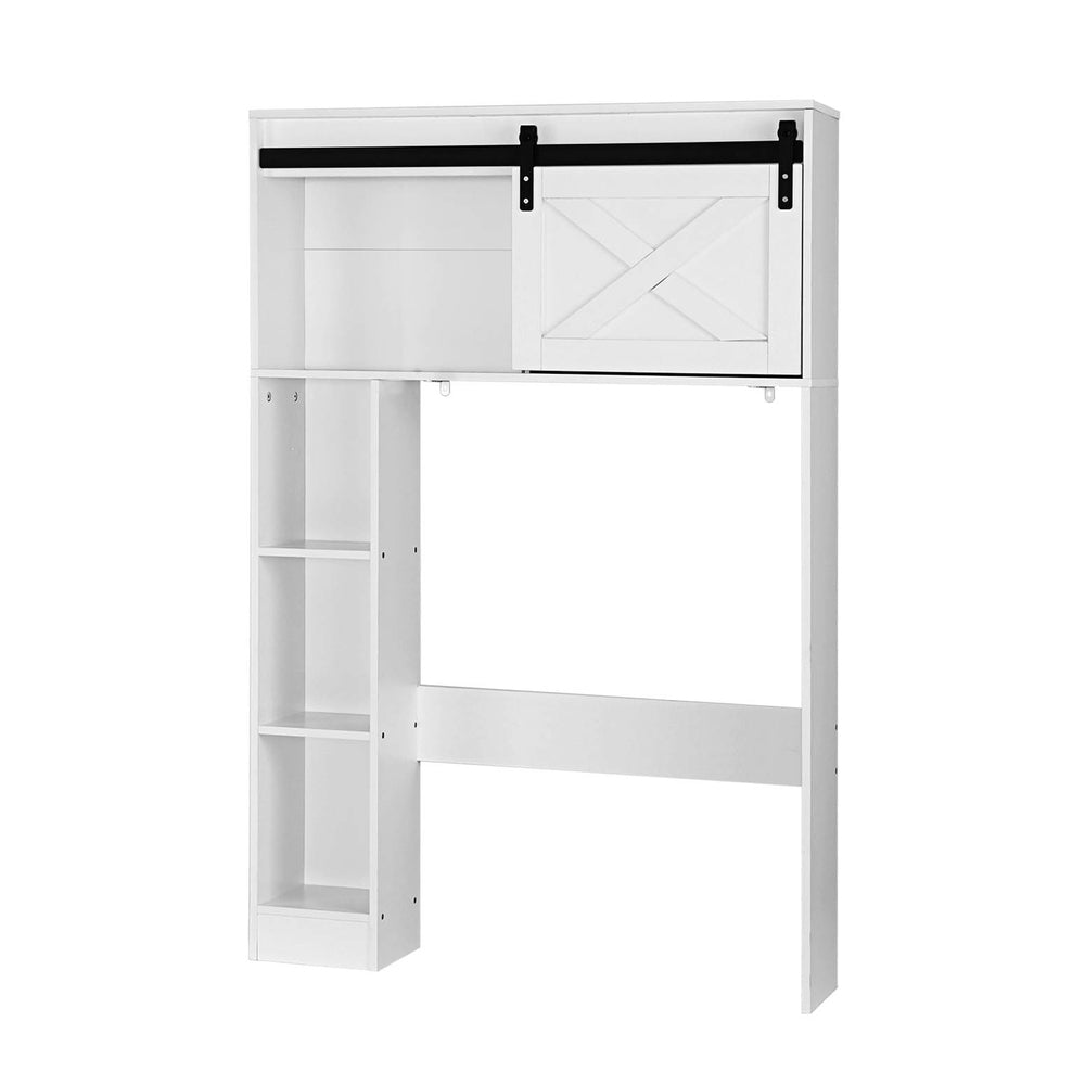 Bathroom Toilet Cabinet Storage Organizer Shelf 128cm - White - Homecoze