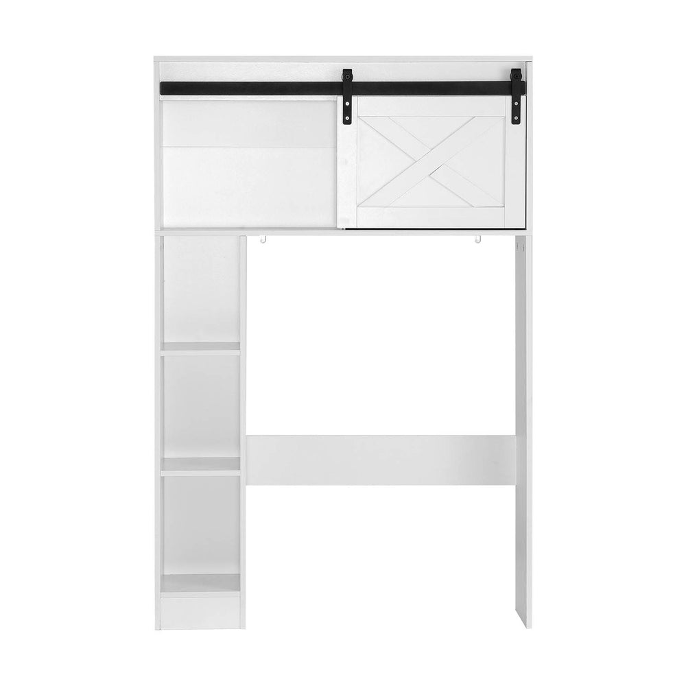Bathroom Toilet Cabinet Storage Organizer Shelf 128cm - White - Homecoze