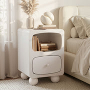 Marnie Rounded Bedside Table – White