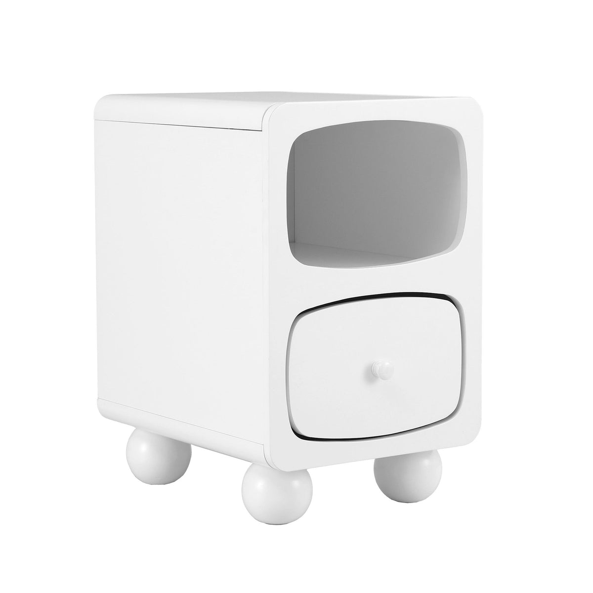 Marnie Rounded Bedside Table – White