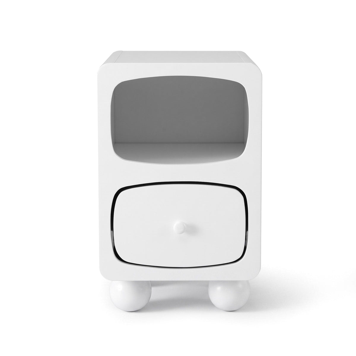 Marnie Rounded Bedside Table – White