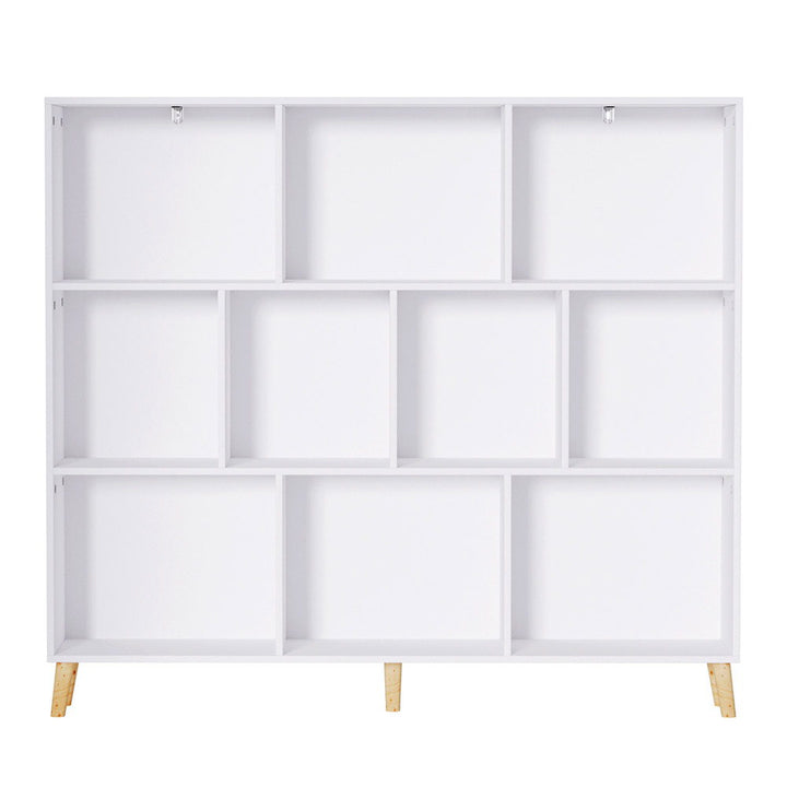 3-Tier Lowset Display Bookshelf 10 Cubes - White