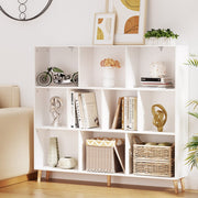 3-Tier Lowset Display Bookshelf 10 Cubes - White - Homecoze