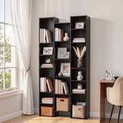 21-Compartment Adjustable Bookshelf 181cm – Black