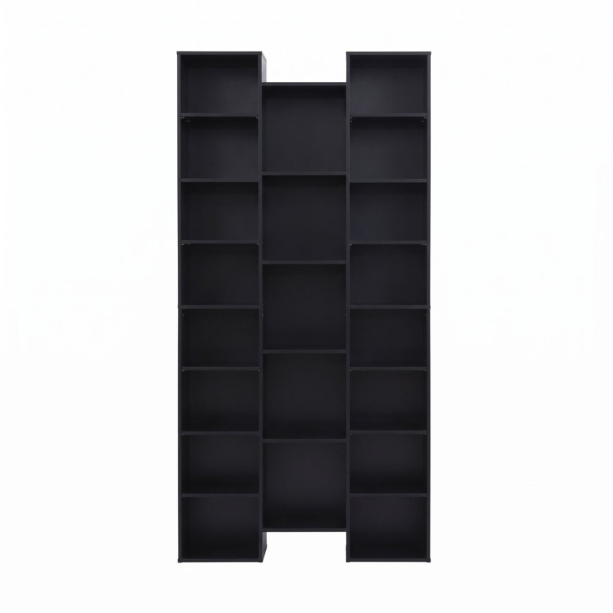 21-Compartment Adjustable Bookshelf 181cm – Black