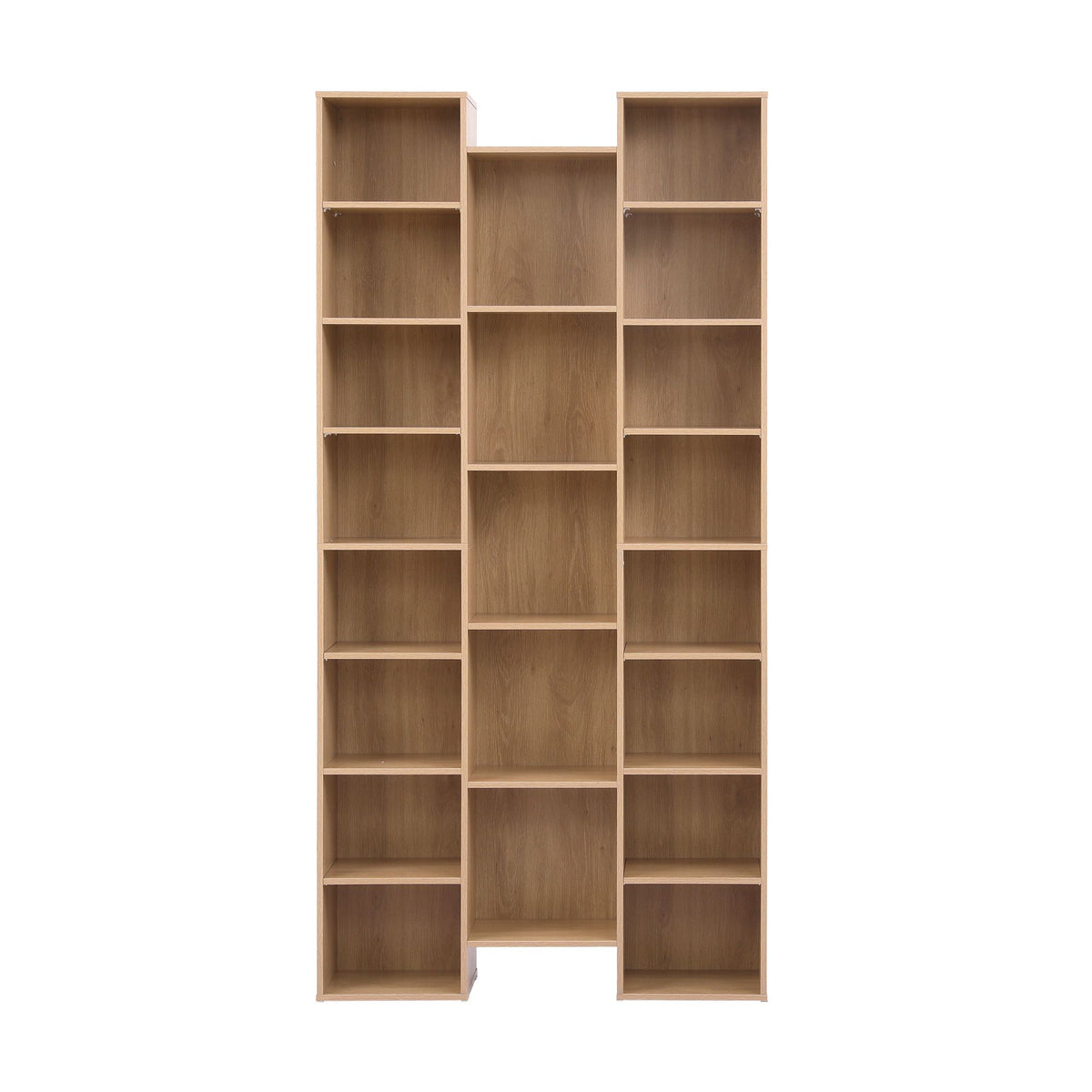 21-Compartment Adjustable Bookshelf 181cm – Natural