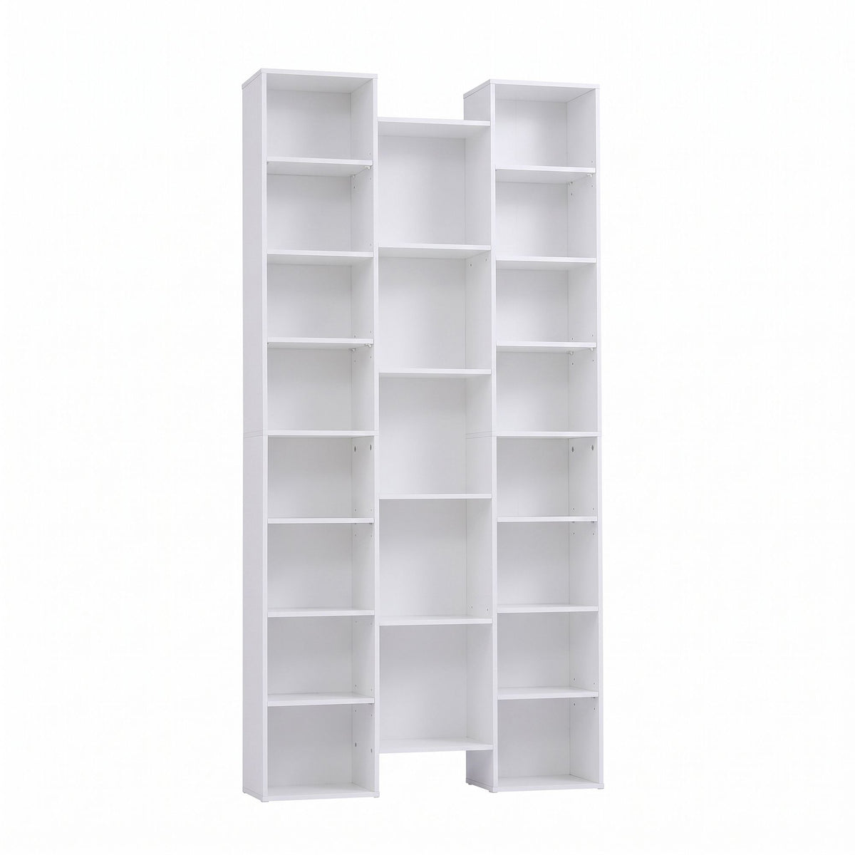 21-Compartment Adjustable Bookshelf 181cm – White