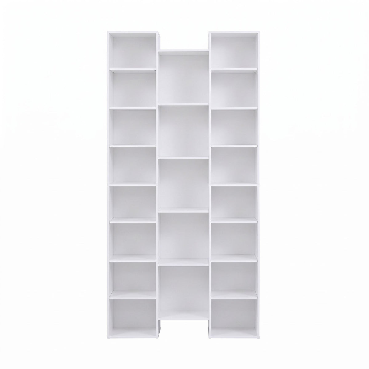 21-Compartment Adjustable Bookshelf 181cm – White
