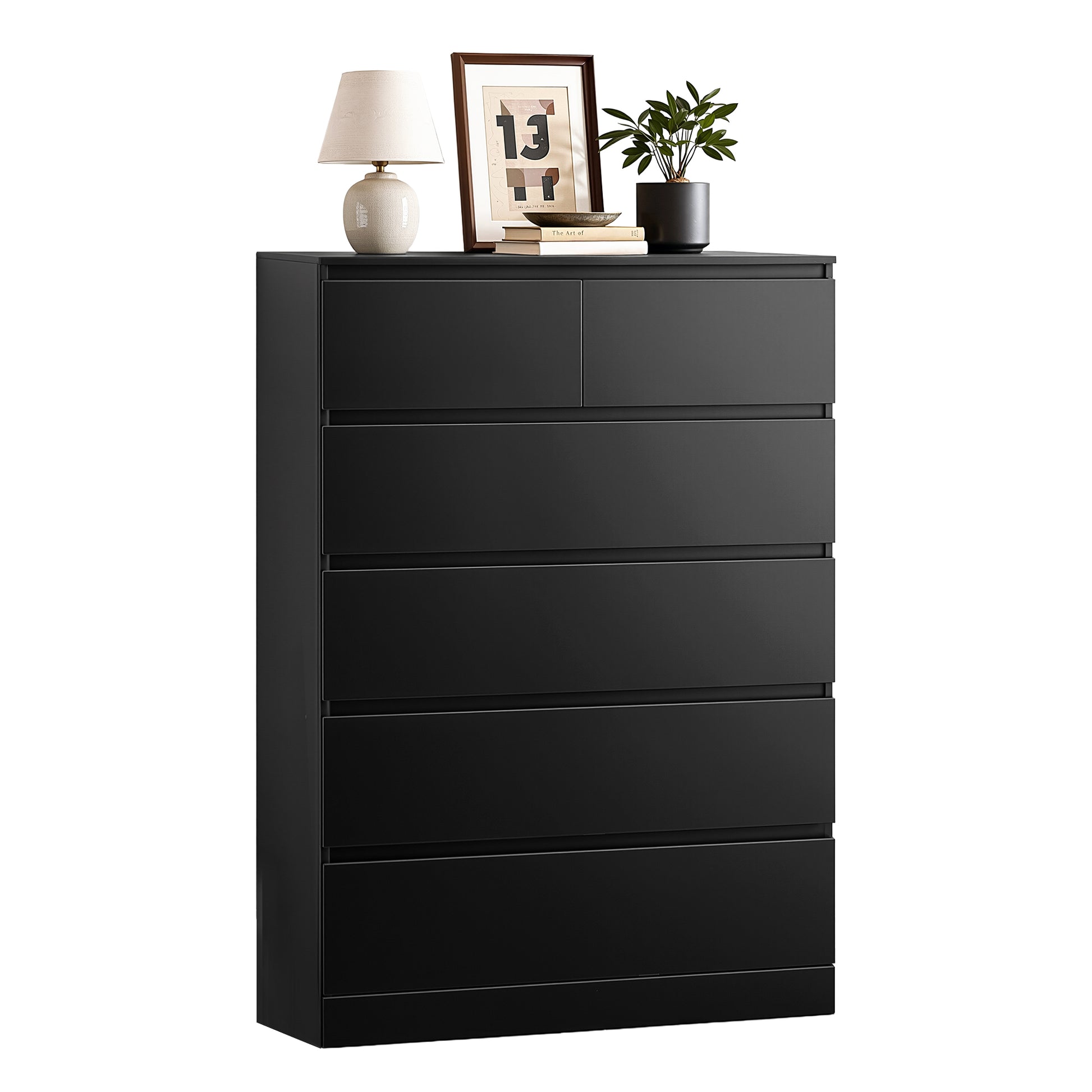 Artiss 6 Chest of Drawers Tallboy PEPE Black - Homecoze