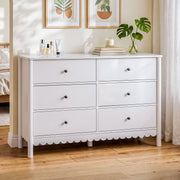 Delphine Scalloped Dresser Chest of Drawers - White