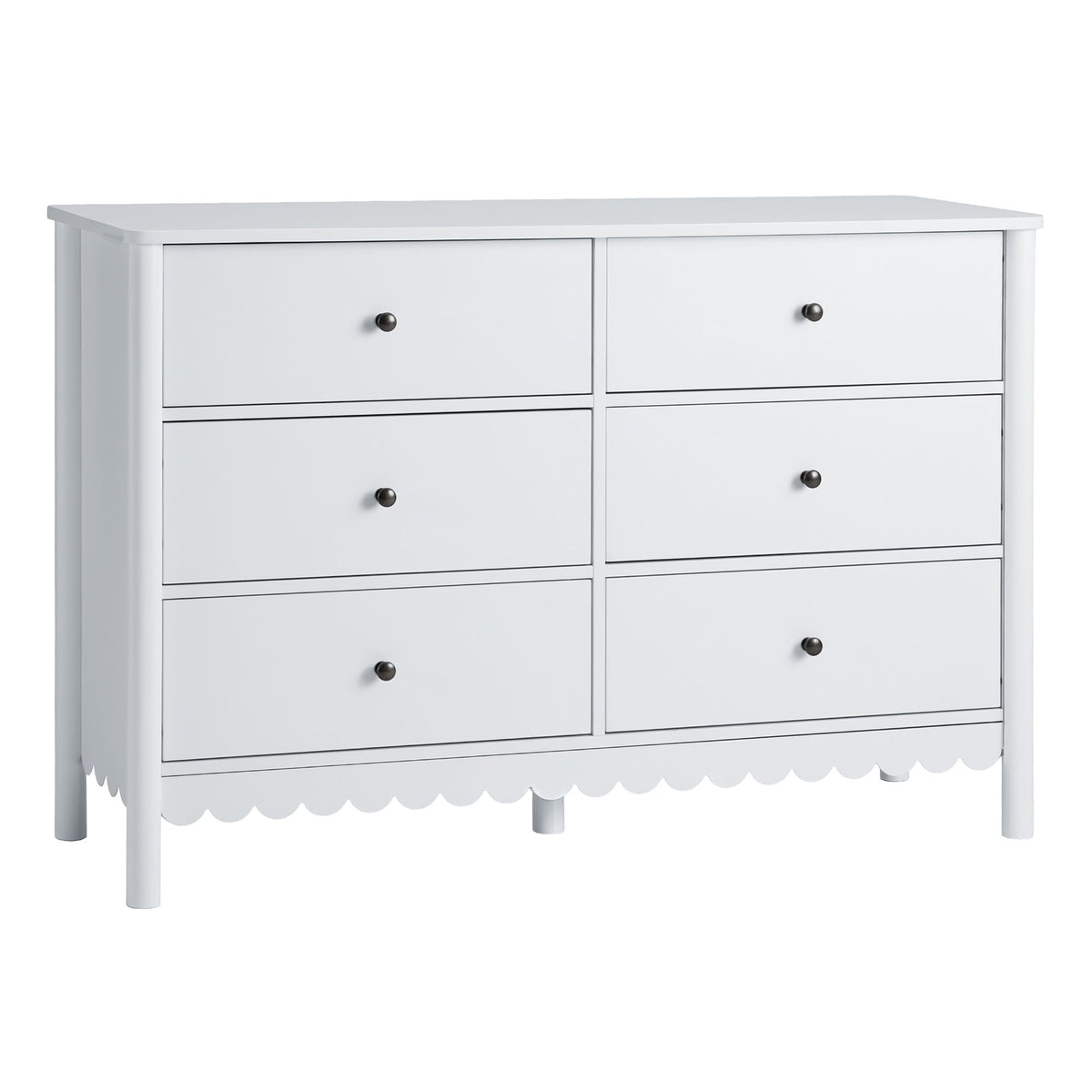 Delphine Scalloped Dresser Chest of Drawers - White