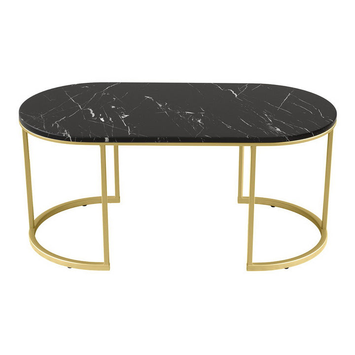 Marble Effect Coffee Table - Black & Gold