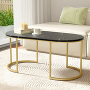 Marble Effect Coffee Table - Black & Gold - Homecoze