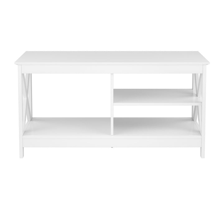 Coastal Coffee Table Storage Shelf - White - Homecoze