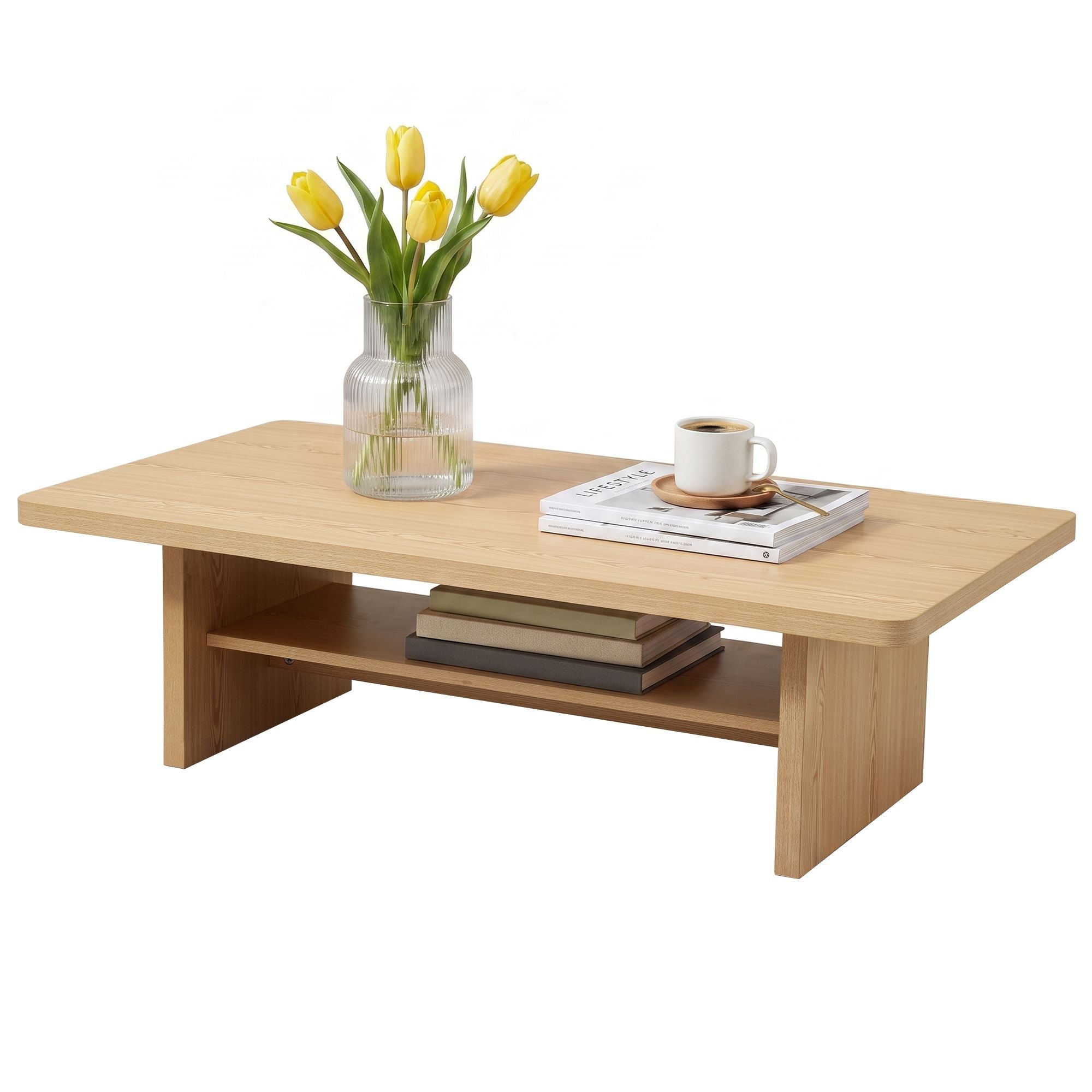 Baxter Coffee Table with Shelf 110cm – Pine