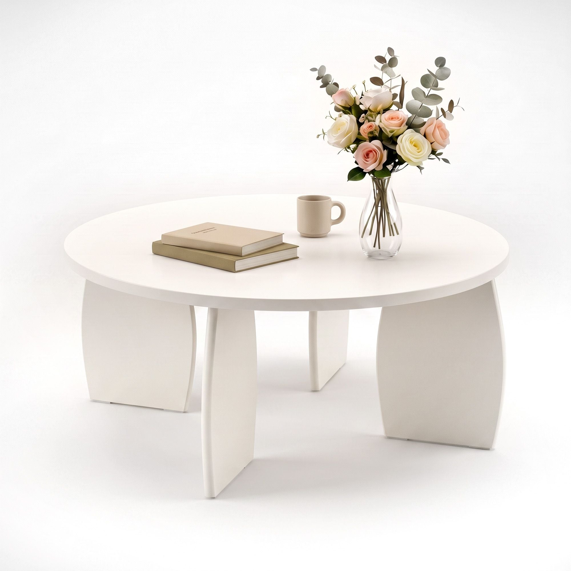 Mirelle Round Coffee Table 78cm – Cream White