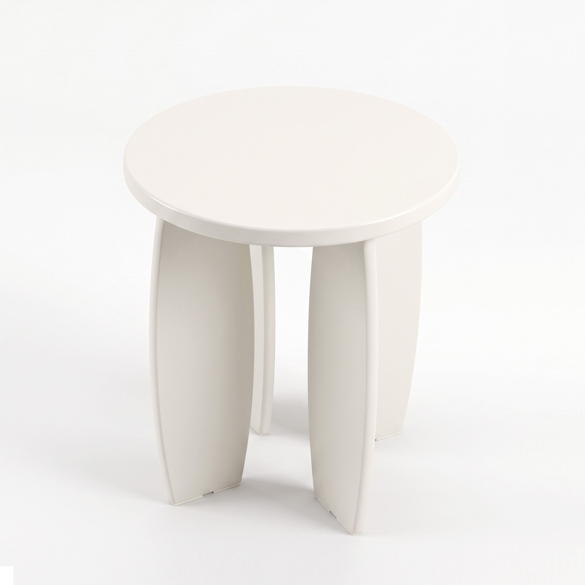 Mirelle High-Gloss Round Side Table 40cm – Cream White
