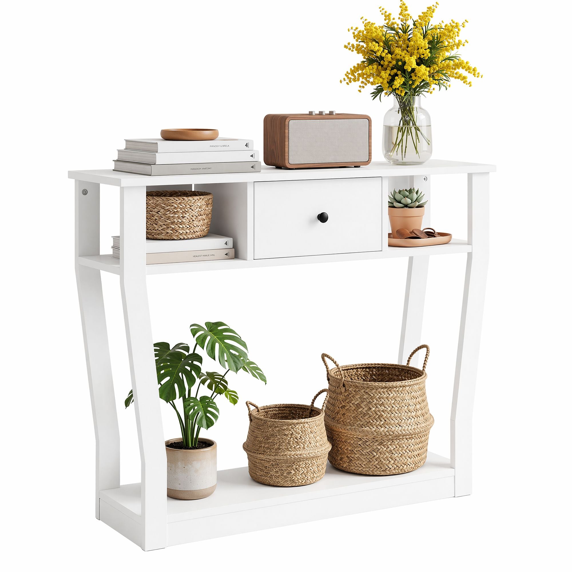 Felicity Console Table with Drawer – White