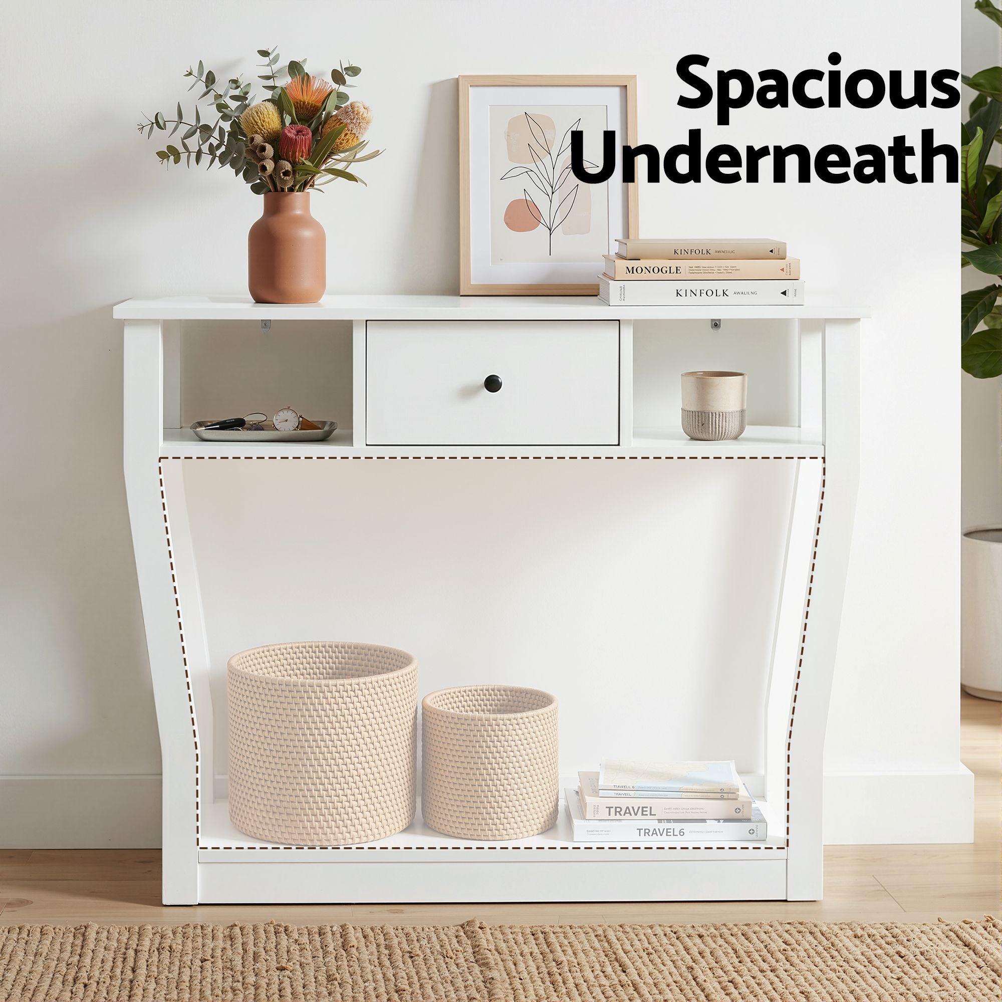 Felicity Console Table with Drawer – White