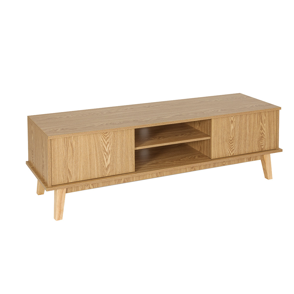 Modern Pine Wood Style TV Cabinet Entertainment Unit 140CM - Homecoze