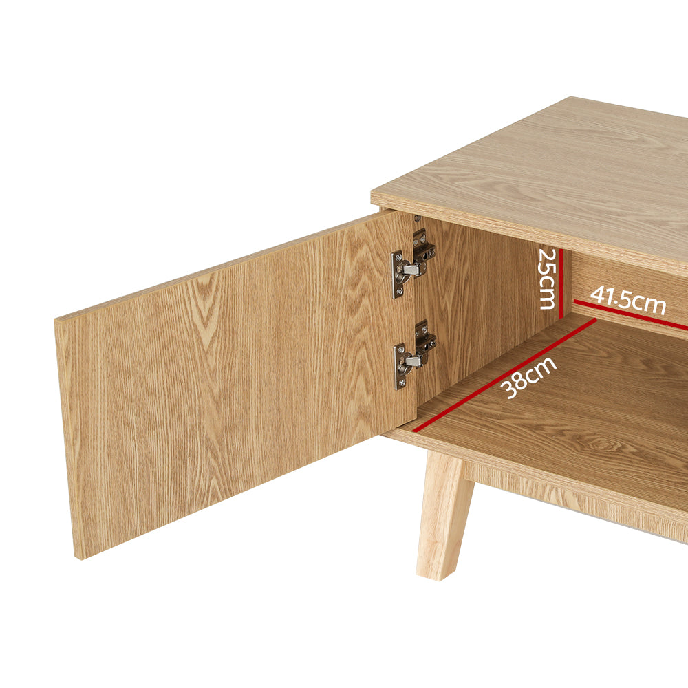 Modern Pine Wood Style TV Cabinet Entertainment Unit 140CM - Homecoze