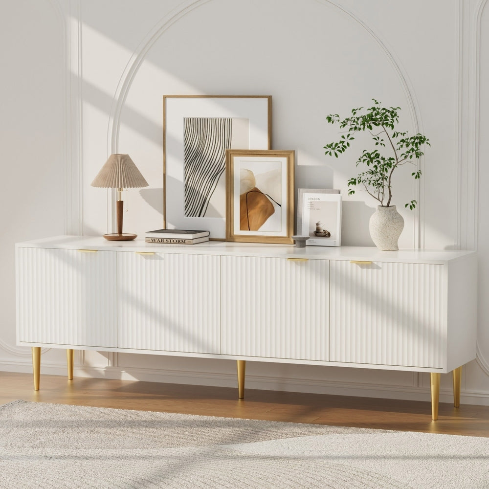 Artiss TV Cabinet Entertainment Unit Stand Storage 180CM White - Homecoze