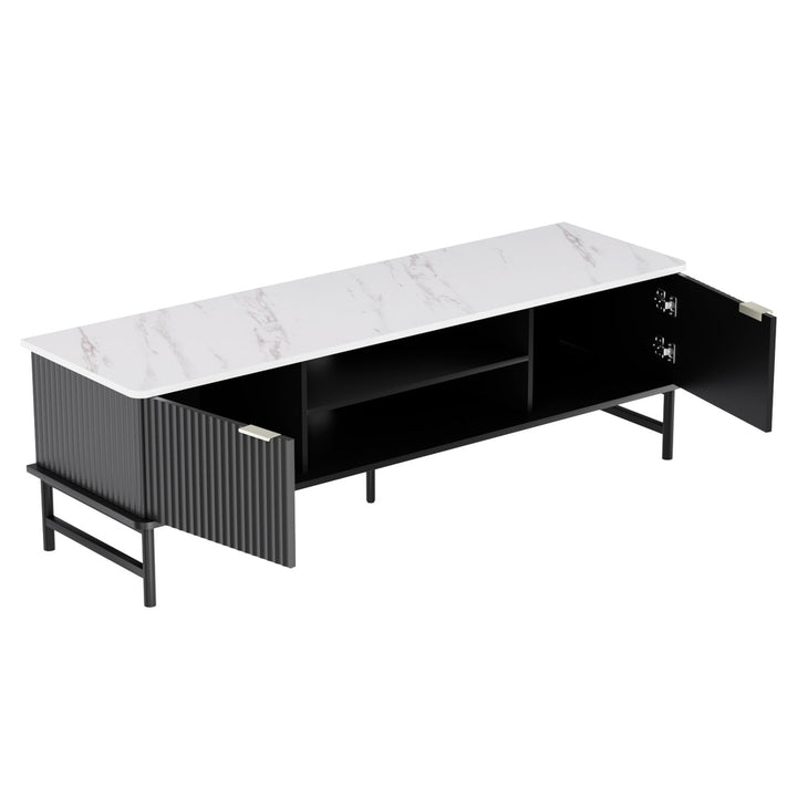 Modern TV Cabinet Entertainment Unit 140cm - Black