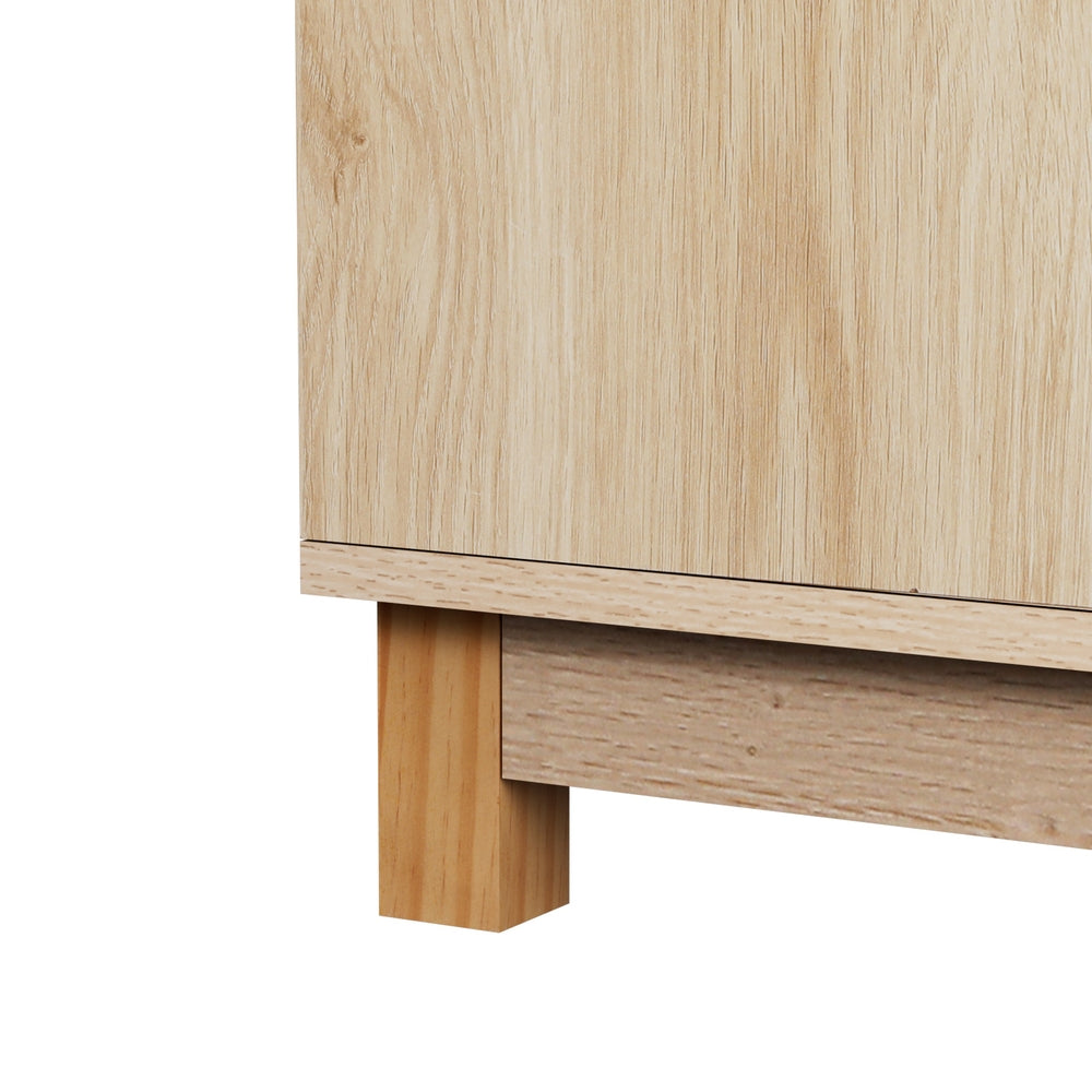 TV Cabinet Entertainment Unit Fluted Front 150cm - Pine - Homecoze