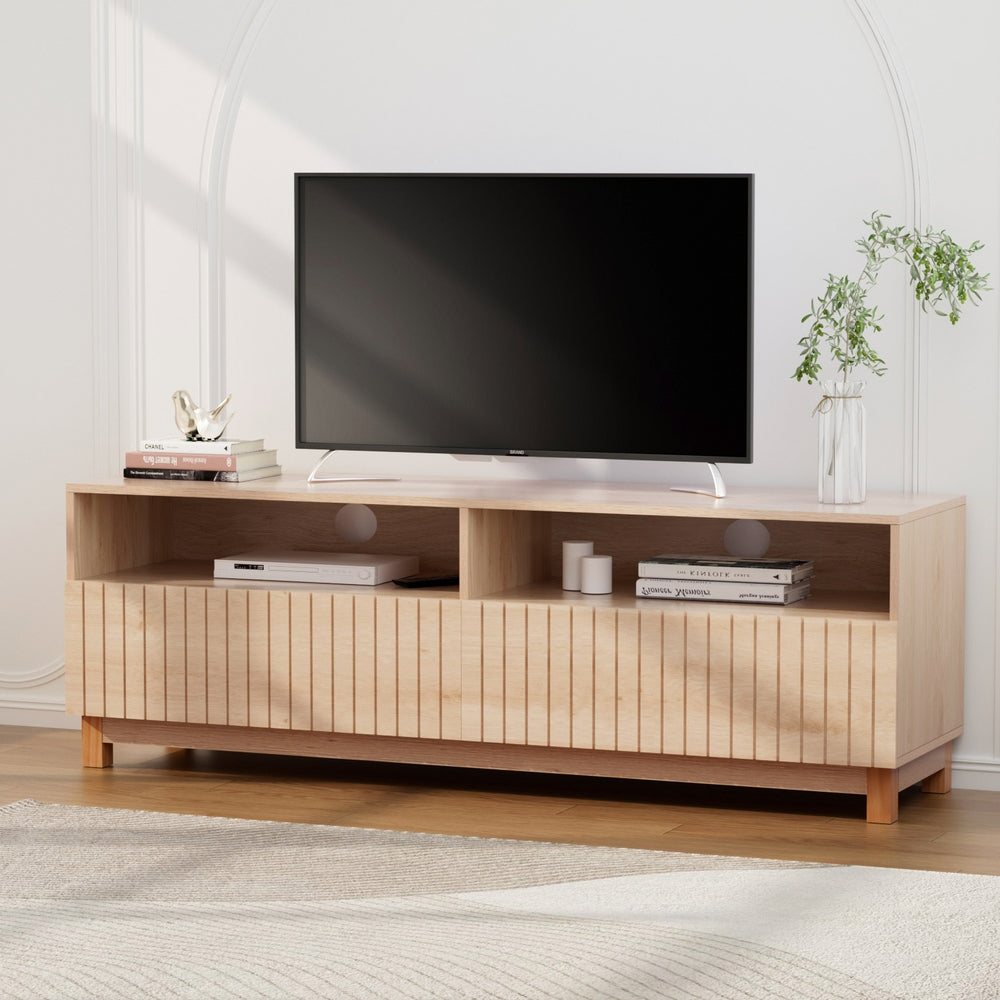 TV Cabinet Entertainment Unit Fluted Front 150cm - Pine