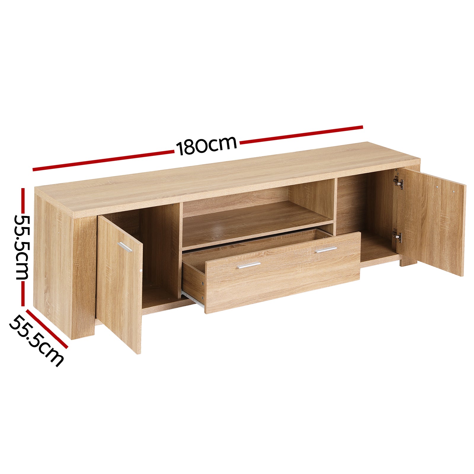 Artiss 180cm TV Unit Entertainment Unit Storage Drawer Cabinet Pine - Homecoze