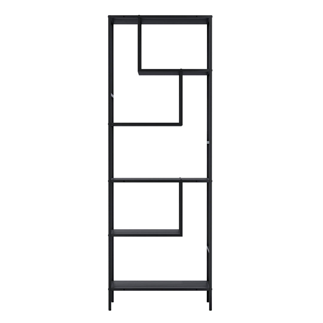 Modern 5-Tier Display Bookshelf - Black - Homecoze