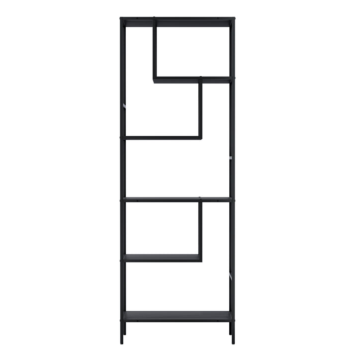 Modern 5-Tier Display Bookshelf - Black