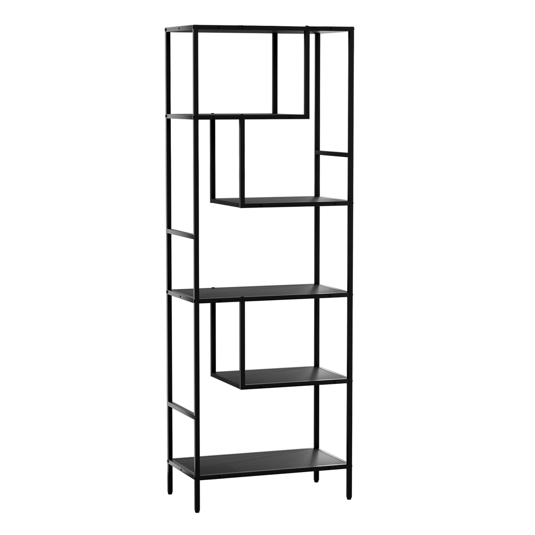 Modern 5-Tier Display Bookshelf - Black