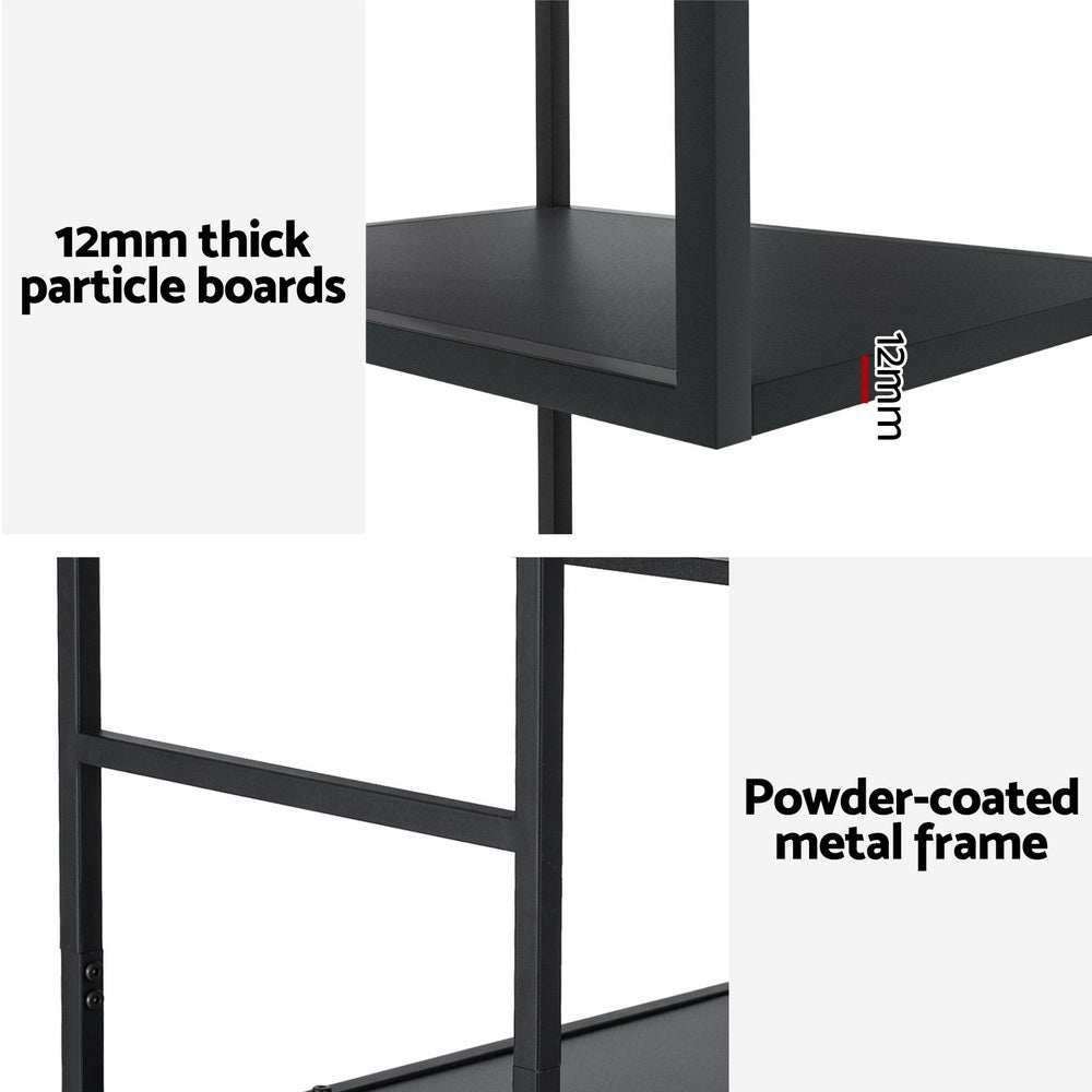 Modern 5-Tier Display Bookshelf - Black - Homecoze